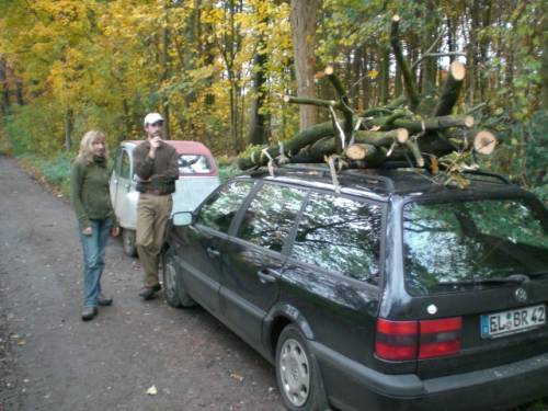 Alles auf dem Wagen verstaut...
